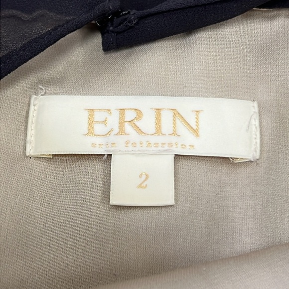 Erin Fetherston Sheer Overlay 3/4 Sleeve Shift Cocktail Dress Size 2 - Picture 7 of 11